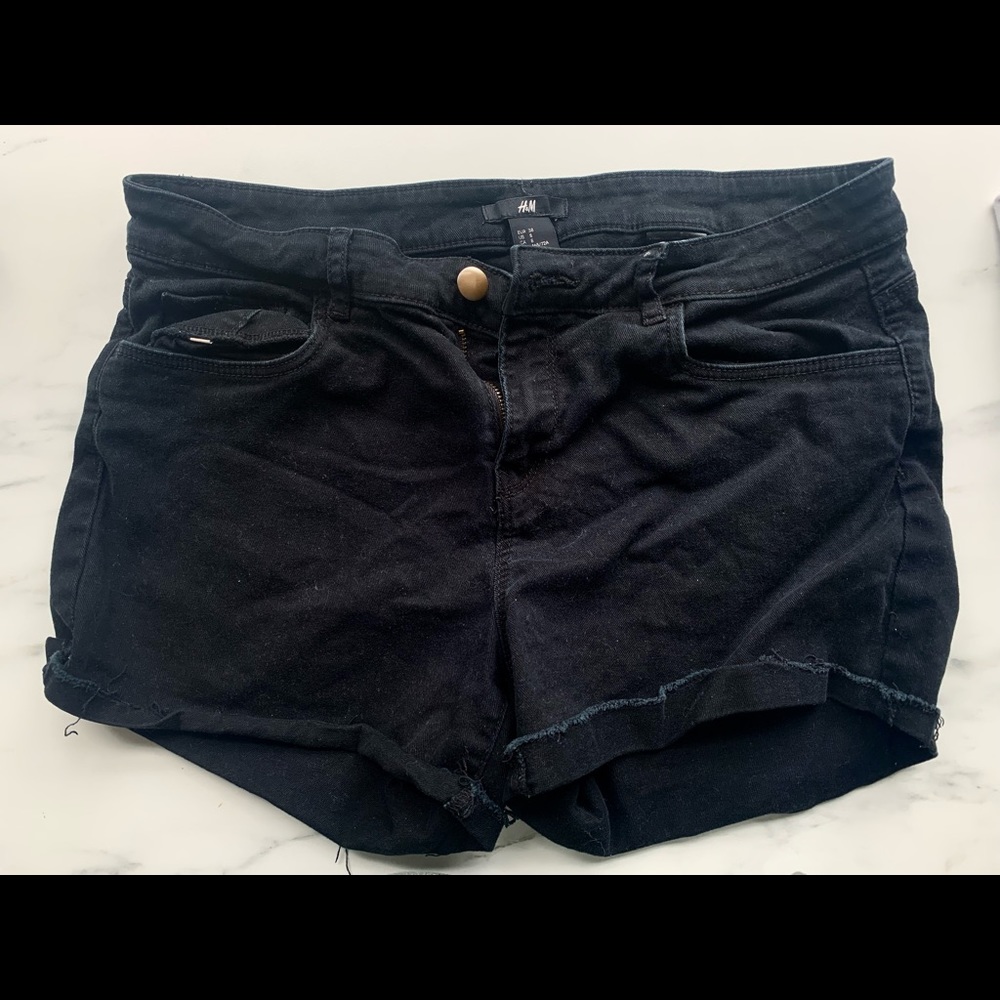 Black Denim Shorts
